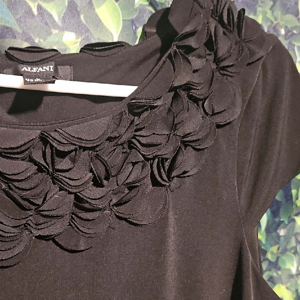 Alfani Black‎ Mini Dress with Floral Detail - Picture 3 of 3